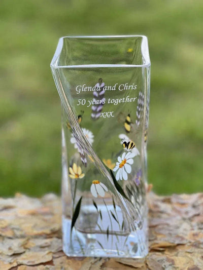 Nobile Bees & Blooms Twist Vase - 20cm - Engraveitnow Ltd