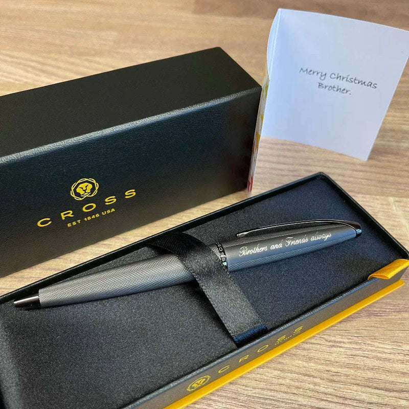 Cross ATX Sandblasted Titanium Gray Ballpoint Pen AT882-46 - Engraveitnow Ltd