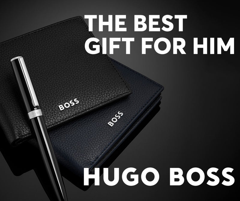 HUGO BOSS Luxury Smooth Black Leather Slim Wallet HLW403A