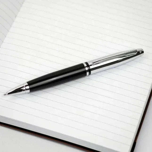 Engraved Cross Calais Black & Chrome Ballpoint. AT0112-2 - Engraveitnow Ltd