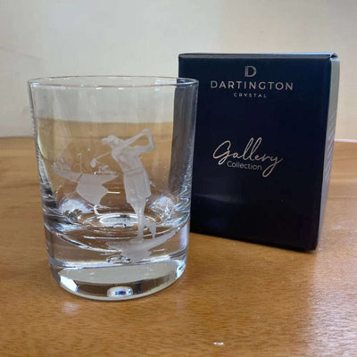 Dartington Crystal Engraved Female Golfer Tumbler - Engraveitnow Ltd