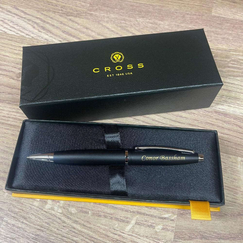 Personalised Cross AT0112-14 Calais Black Ballpoint Pen - Engraveitnow Ltd