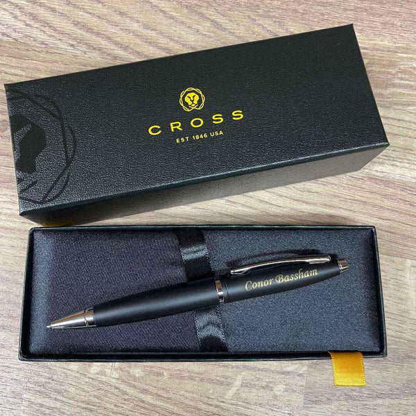 Personalised Cross AT0112-14 Calais Black Ballpoint Pen