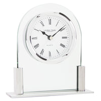 London Clock Silver Arch Top Mini Mantle Clock 17125