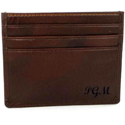 Visconti Monza MZ1 Pompei Brown Italian Leather Credit Card Holder - Engraveitnow Ltd