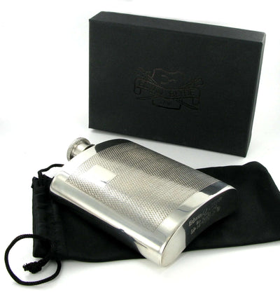 Pewter Classic Initials 6oz Flask - Engraveitnow Ltd