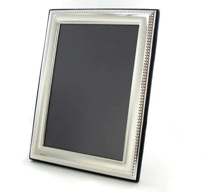 Solid Silver Photo Frame Bead Edge 7"x5" Portrait 6604EX - Engraveitnow Ltd