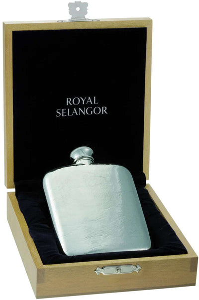 Engraved Hip Flask 4.5oz & Wooden Case (Royal Selangor) - Engraveitnow Ltd