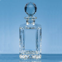 Engraved Whiskey Decanter Cut Crystal in Presentation Box
