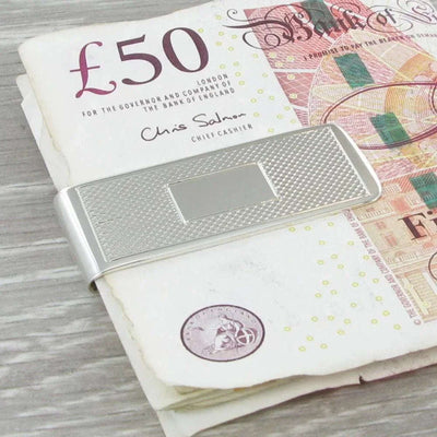 Money Clip Engine Turned 925 Silver in Presentation Box 4095 - Engraveitnow Ltd