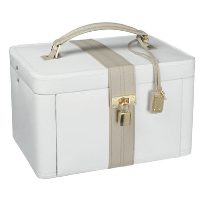 Dulwich Designs Belgravia Large Jewellery Box 71023 Cream Leather - Engraveitnow Ltd