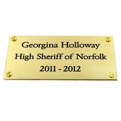 Polished Brass Plate 4" x 2" - Engraveitnow Ltd