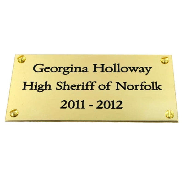 Polished Brass Plate 4" x 2"