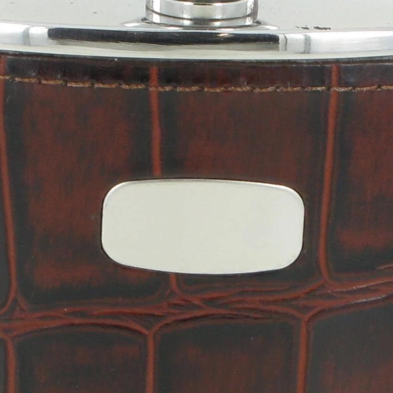 Marlborough of England Hip Flask 3oz Steel & Brown Leather ST5124