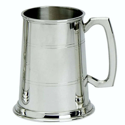 Pewter 1 Pint Two Line Straight Tankard - Engraveitnow Ltd
