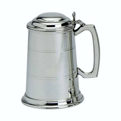 Pewter 1 Pint Lidded Tankard - Engraveitnow Ltd