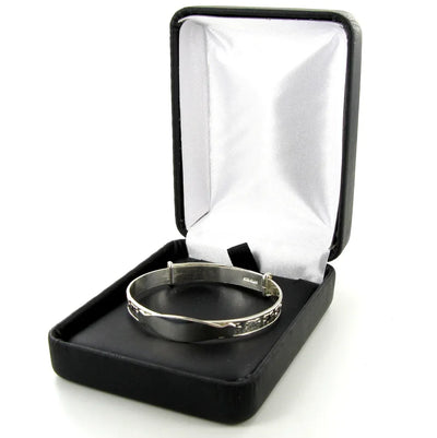 Plain Oval Identity Expanding Bangle with Presentation Box - Engraveitnow Ltd