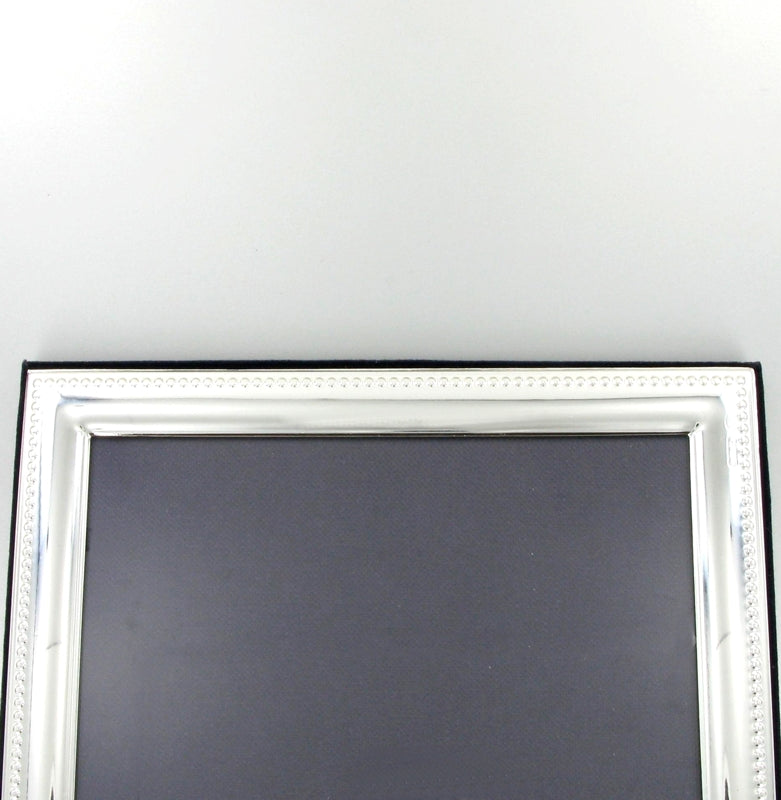 Solid Silver Photo Frame Bead Edge 8"x6" Landcape 6604EX2