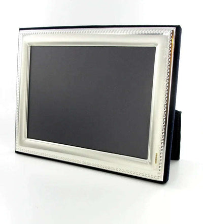 Solid Silver Photo Frame Bead Edge 8"x6" Landcape 6604EX2 - Engraveitnow Ltd