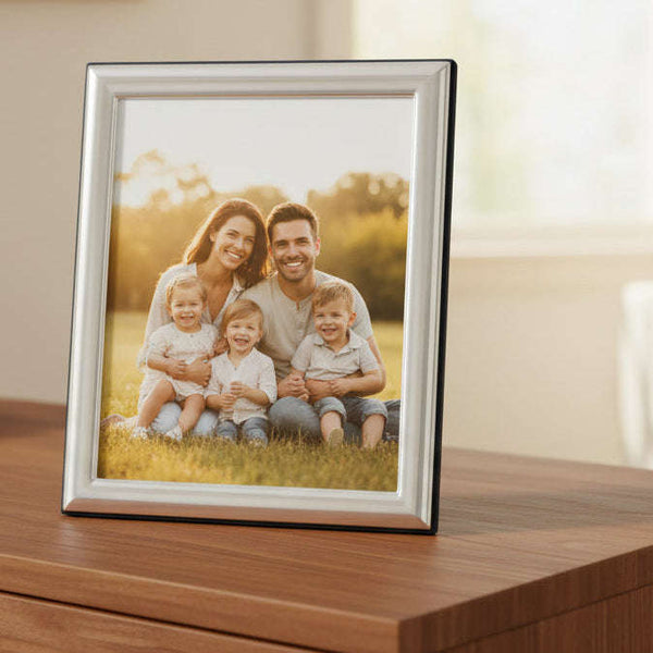 Solid Silver Photo Frame Plain Edge 6" x 4" Portrait 6603L2