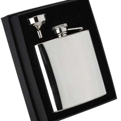 Hip Flask Polished Steel 4oz - Engraveitnow Ltd