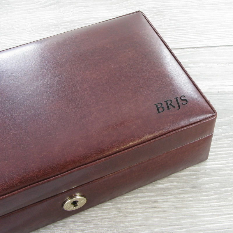 Dulwich Designs Windsor Brown Leather Cufflink Box 71211