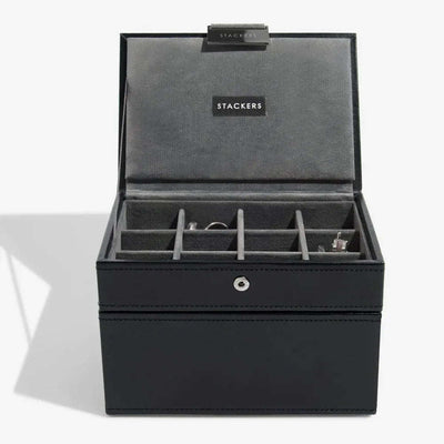 Stackers Executive Black Cufflink & Watch Box 73187 - Engraveitnow Ltd