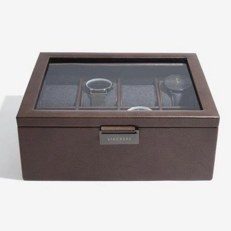 Stackers Brown 8 Piece Watch Box 75400 Vegan Leather