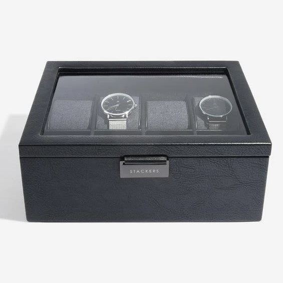 Stackers Black 8 Piece Watch Box 75401 Vegan Leather