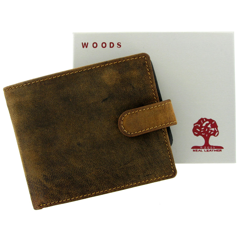 Personalised Leather Wallet 867 Soft Brown Distressed Leather Wallet