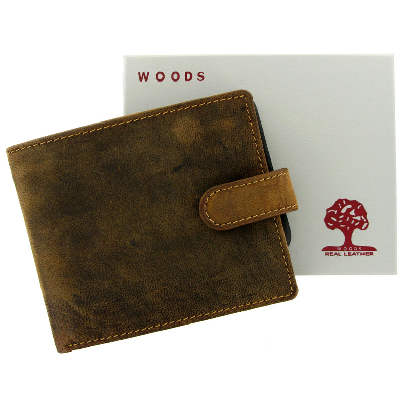 Personalised Leather Wallet 862 Soft Brown Distressed Leather Wallet