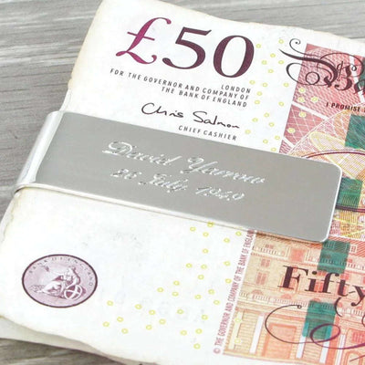 Money Clip Plain 925 Silver in Presentation Box 8813 - Engraveitnow Ltd