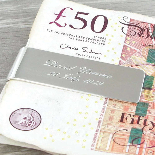Money Clip Plain 925 Silver in Presentation Box 8813