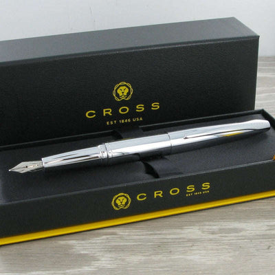 Personalised Cross 886-2ms ATX Pure Chrome Fountain Pen Engraveitnow Ltd
