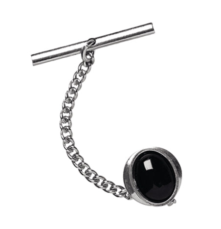 Tie Pin Solid Silver & Black Onyx with Presentation Box 8889