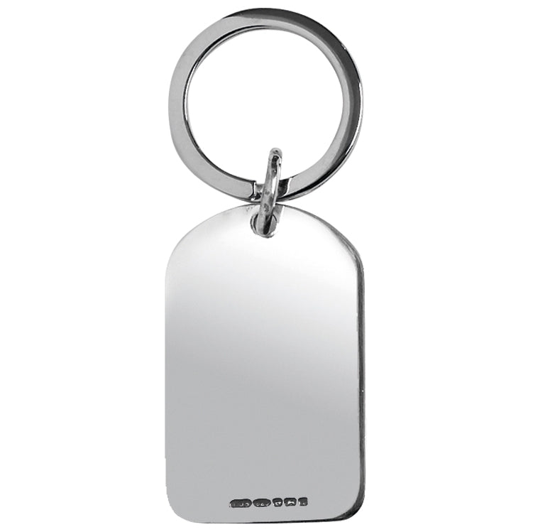 Hallmarked Silver 45mm Round Topped Keyring 8927
