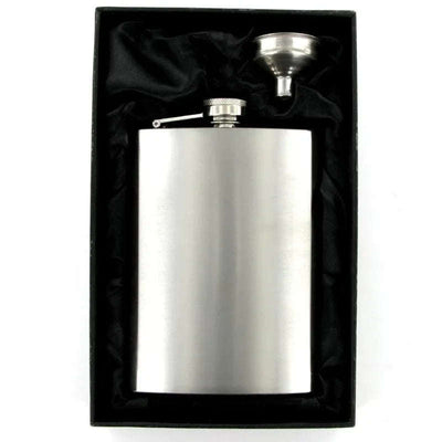 Hip Flask 8oz Brushed Steel - Engraveitnow Ltd