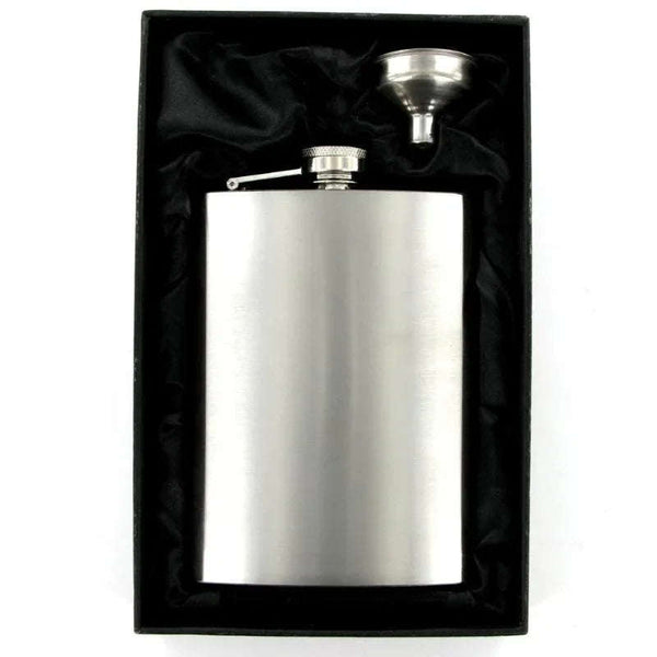 Hip Flask 8oz Brushed Steel