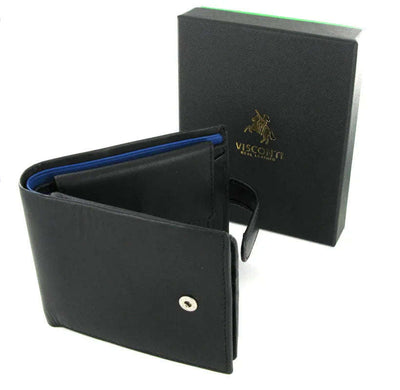Visconti Parma PM102 Black'n'Blue Soft Leather Wallet - Engraveitnow Ltd