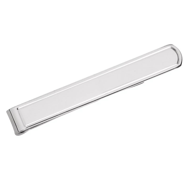 Tie Slide Plain Solid Silver with Presentation Box