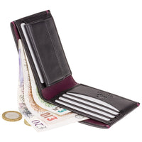 Visconti Montreux AP62 black burgandy - Cash & Coin Wallet