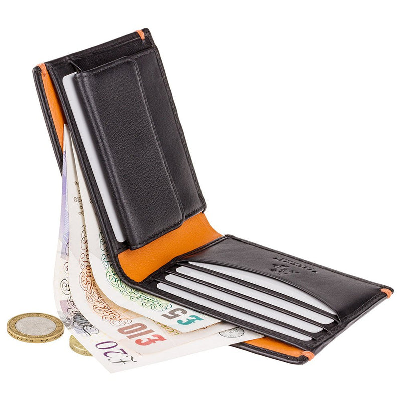 Visconti Montreux AP62 black Orange - Cash & Coin Wallet