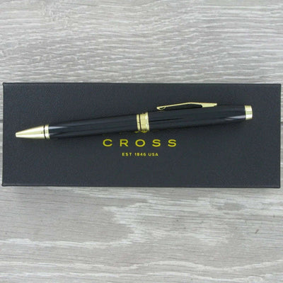 Personalised Cross AT0662-11 Coventry Black & Gold Ballpoint Pen - Engraveitnow Ltd