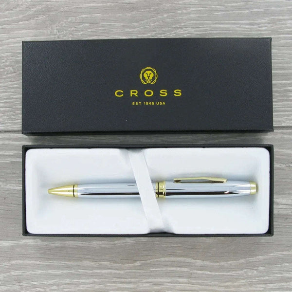 Personalised Cross AT0662-2 Coventry Chrome Gold Ballpoint Pen