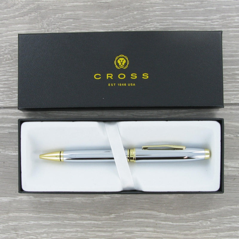 Personalised Cross AT0662-2 Coventry Chrome Gold Ballpoint Pen