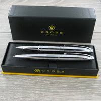 Personalised Cross 885 & 882 ATX Pure Chrome Pen Set