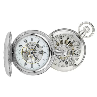 Filagree Skeleton Chrome Pocket Watch CHR1052 - Engraveitnow Ltd
