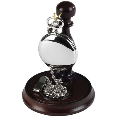 Chrome Full Hunter Pocket Watch by Burleigh complete with Stand CHR1923 - Engraveitnow Ltd