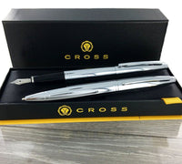 Personalised Cross AT0112-1 & AT0116-1ms Calais Chrome Pen Set