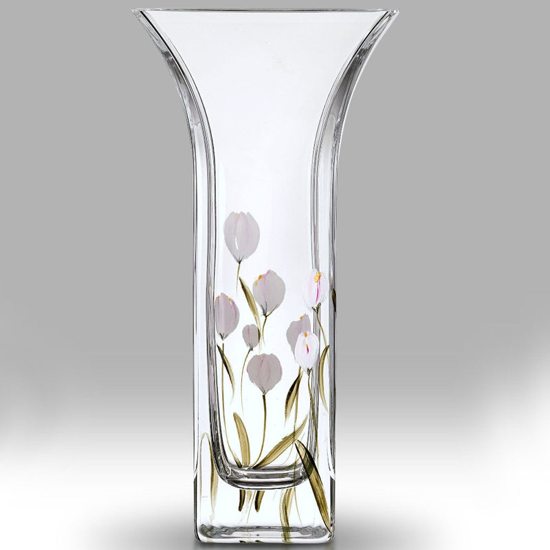 Nobile Crocus Lotus White Flared Vase - 22.5cm